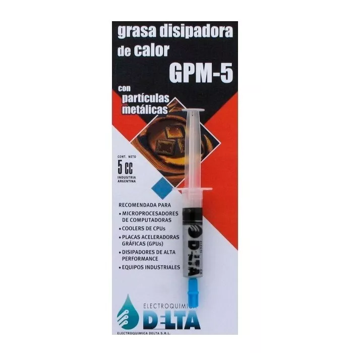 Jeringa grasa /Pasta termica  particulas metalicas 5cc DELTA (GPM-5)