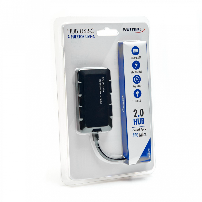 HUB TIPO C a 4 puertos USB 2.0