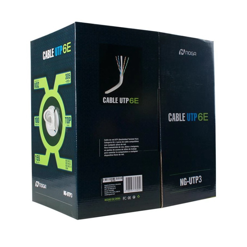 Bobina Cable UTP Cat. 6e Interior 100Mts. Noganet