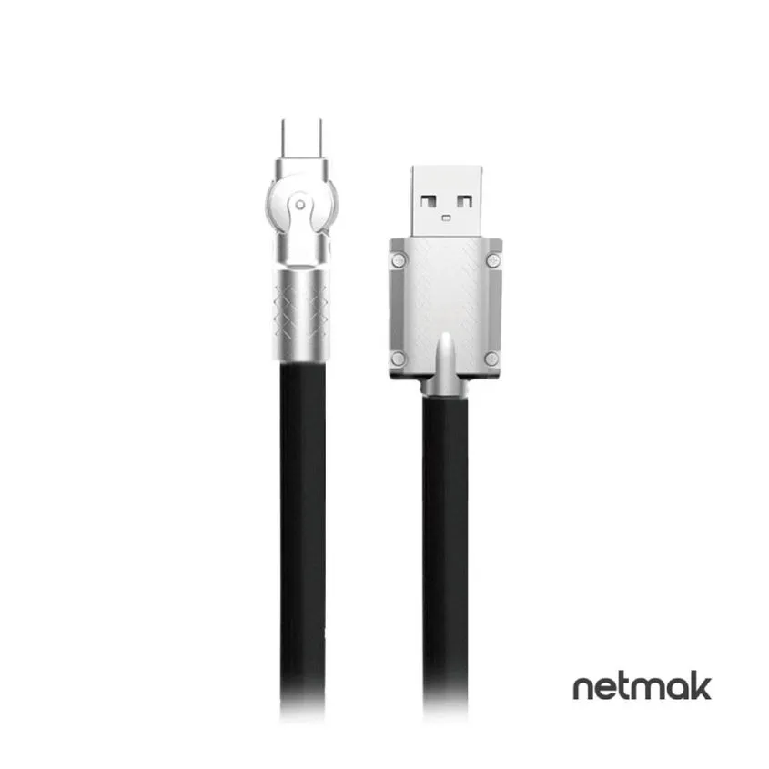 Cable USB a USB-C Fast Charge 1M - Punta giratoria 180 Netmak
