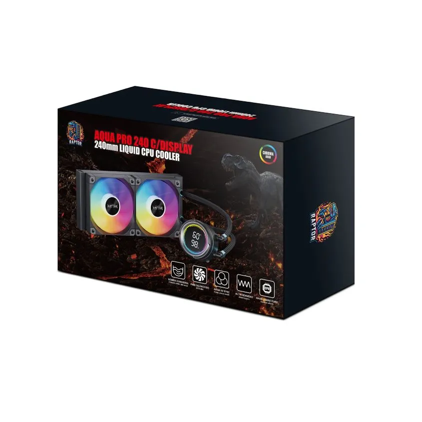 Water Cooling Raptor Aqua Pro 240mm c/Pantalla 2x Cooler RGB