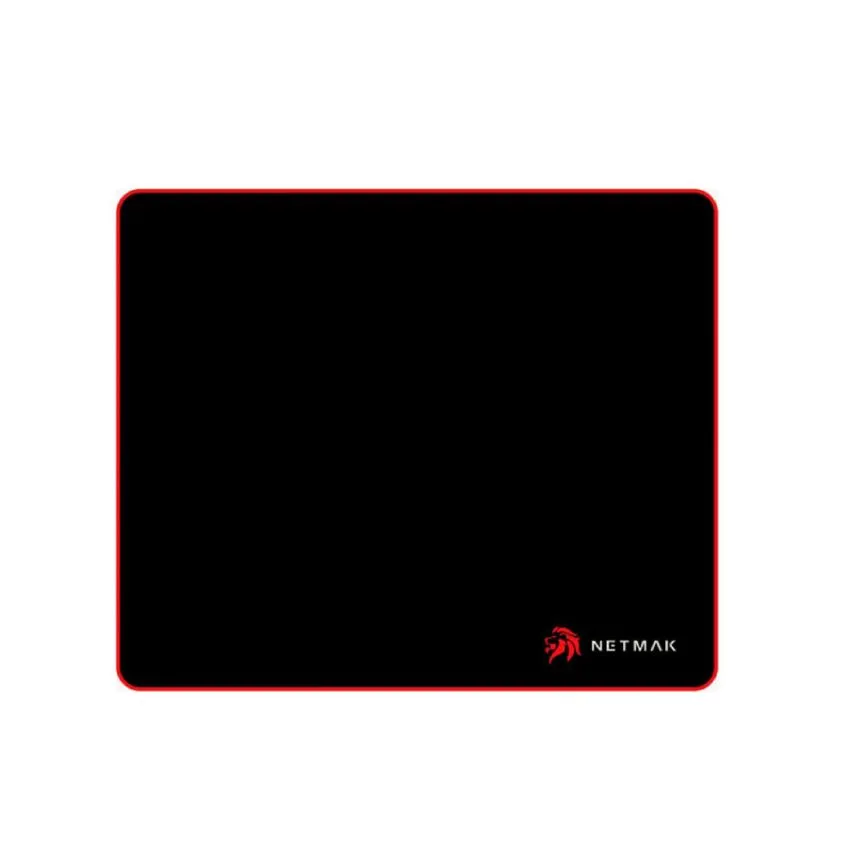Mouse Pad Gamer 30 x 25 cm Rojo Netmak Laterales Bordados