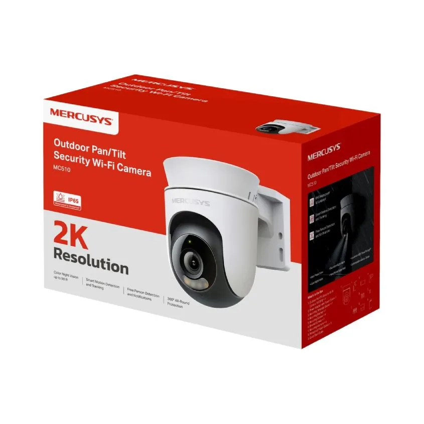 Mc510 Camara Ip Mercusys Outdoor 2k Qhd 360