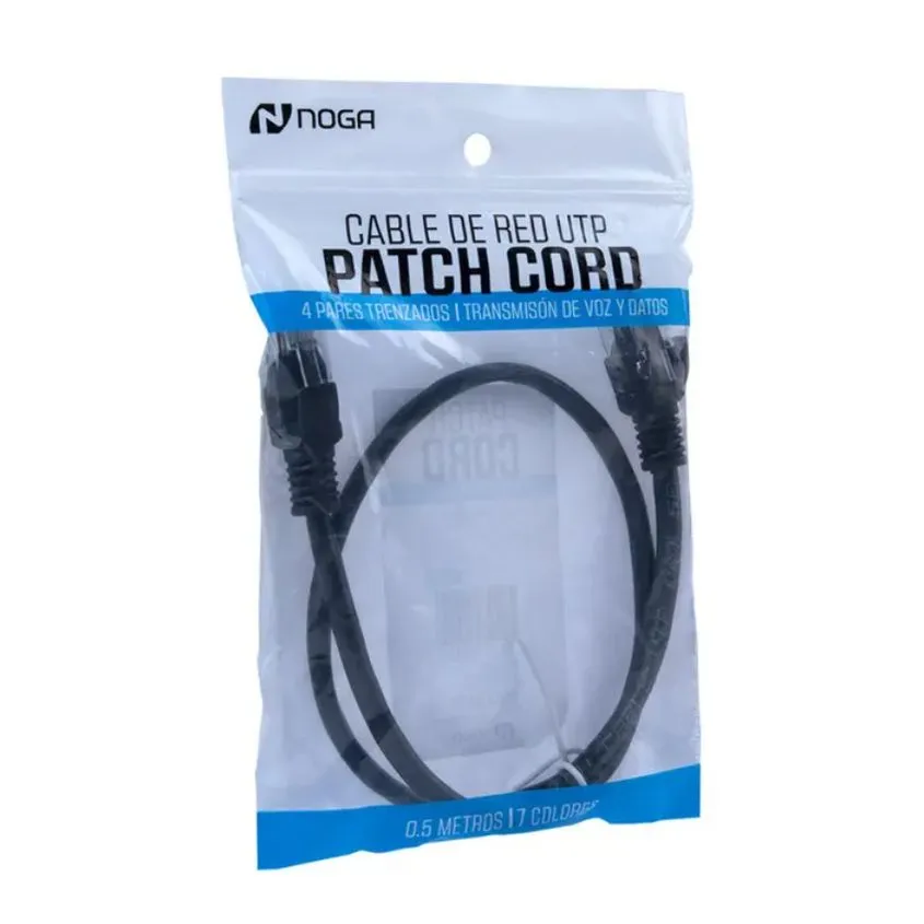 Patchcord Noganet 50cm Negro Cat. 5e