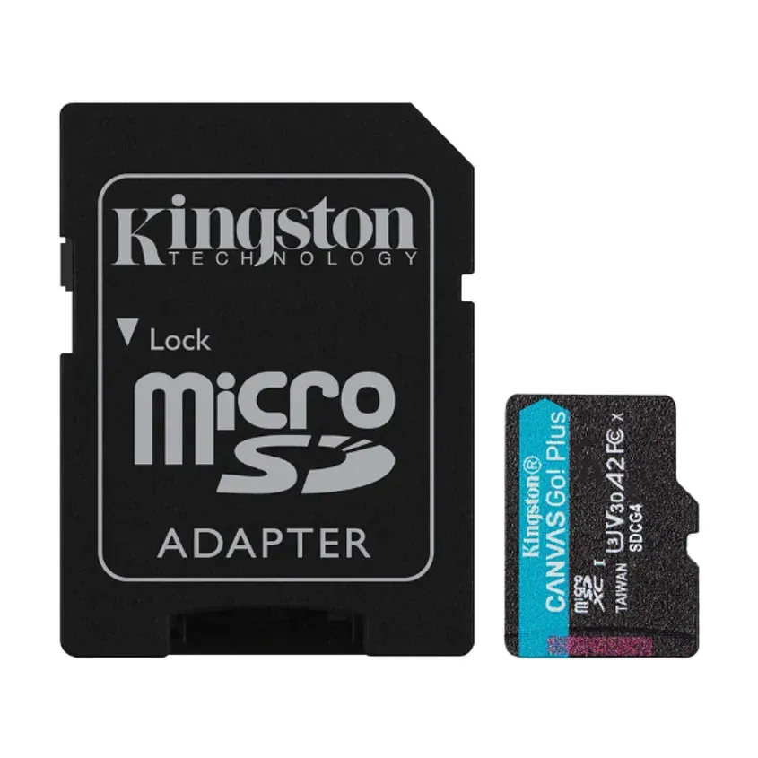 Memoria MicroSD KINGSTON 128GB c/Adap Canvas GO! Plus Gen4 (4K Camara-Drones)