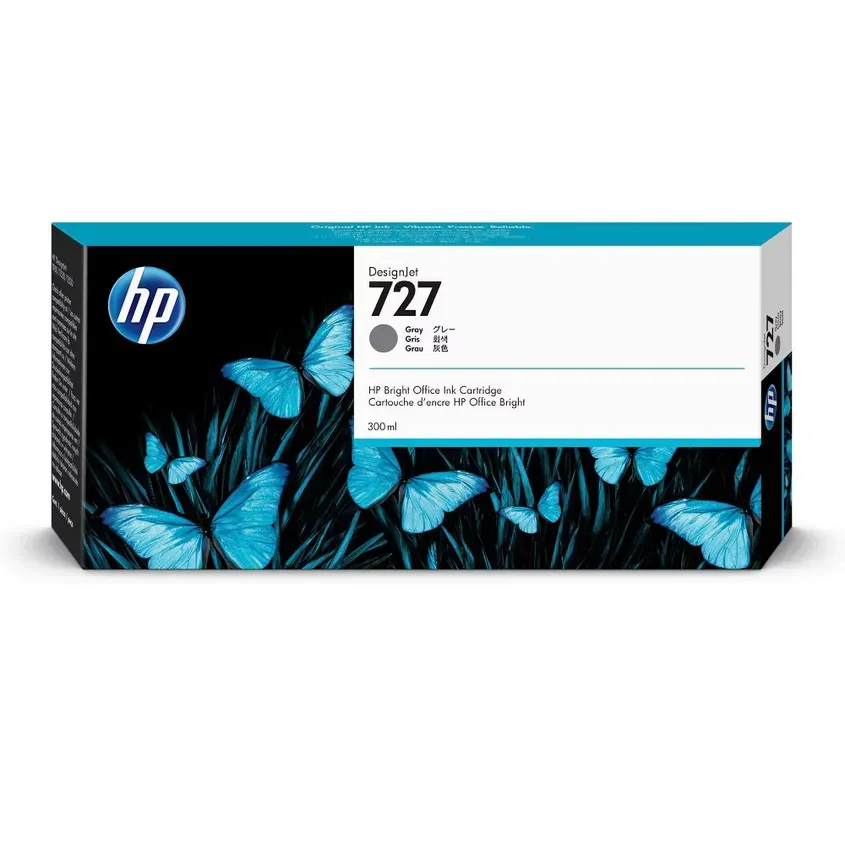 Cartucho Original F9J80A HP 727 300-ml Gray Ink Cartridge