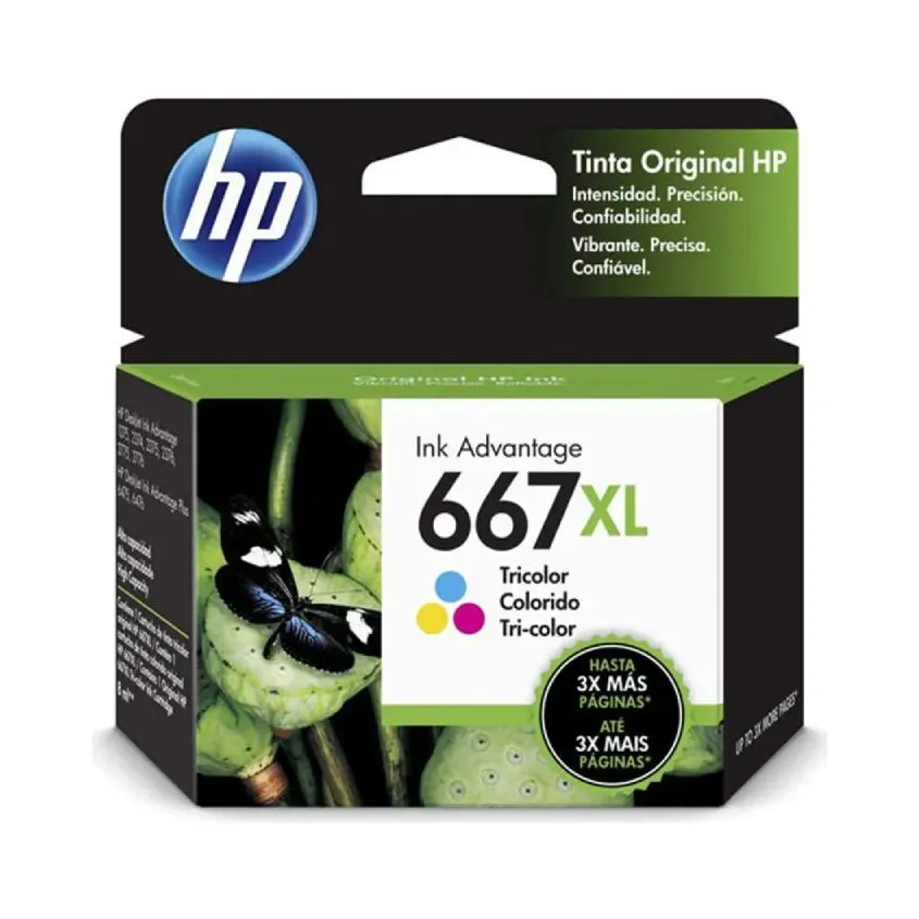 Cartucho de Tinta HP 667XL Original Color 3YM80AL