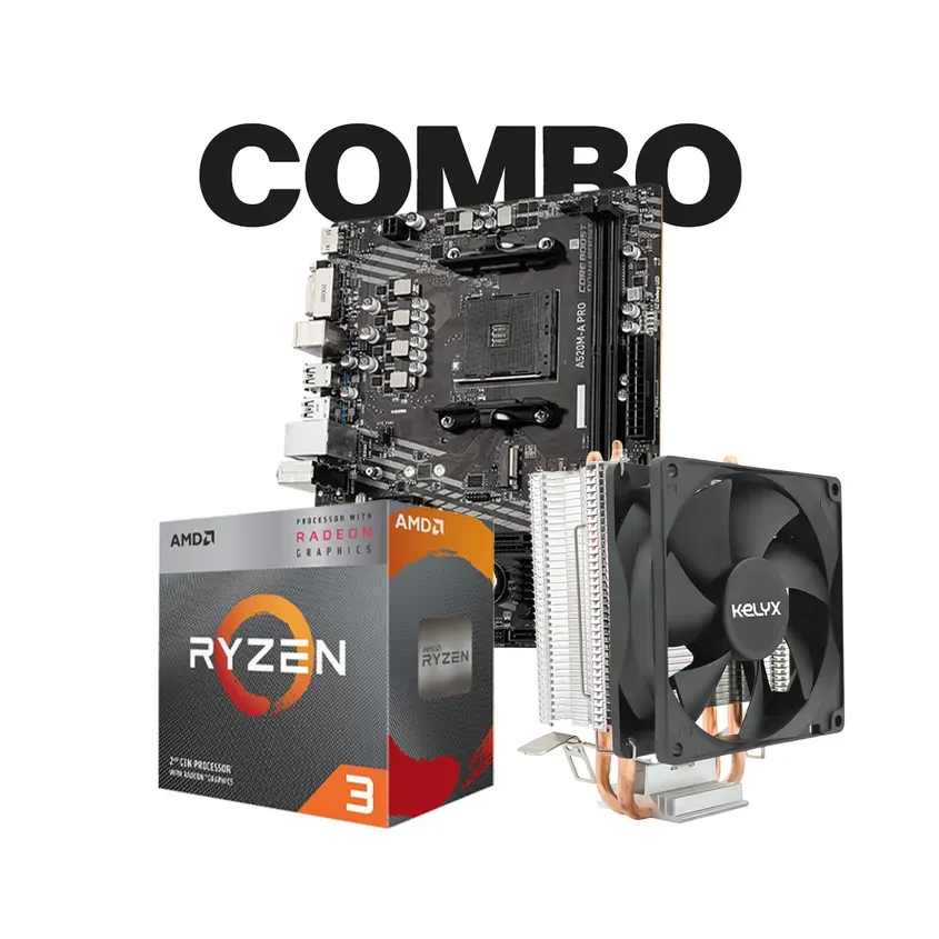 Combo actualizacion MB MSI A520M-A PRO / Proces AMD Ryzen 3-3200G Tray / CPU Cooler Kelyx