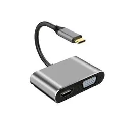 Hub adaptador Tipo-C 4 en 1 Hdmi + USB+ USB c + VGA Netmak