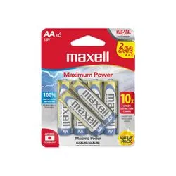 Pila Alcalina Maxell AA Pack 4+2  1.5v