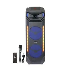 Parlante 40W Karaoke BT 8"x2 Led RGB 81cm c/Mic Netmak