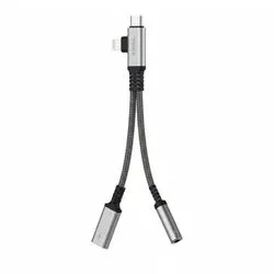 Adaptador Tipo C + Lightning + Plug 3.5mm  Hembra + Carga Soul