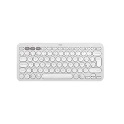 Teclado Logitech Bluetooth K380s Pebble Blanco Teclas Redondas